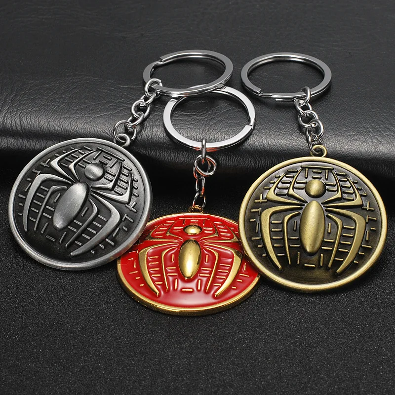 

Disney Marvel Spiderman Keychain Avengers Spider Metal Keyring Pendant Men's Car Key Chain Accessories