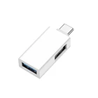 Адаптер OTG Type-c на USB 3,0 plus, адаптер с боковым USB 2,0, адаптер для Macbook Pro, Xiaomi, Huawei, мини USB, конвертер OTG