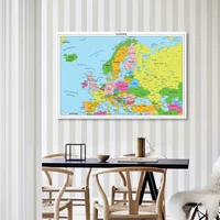 the europe political map 5 sizes wall poster detailed canvas painting wall decor classroom home decoration school supplies
