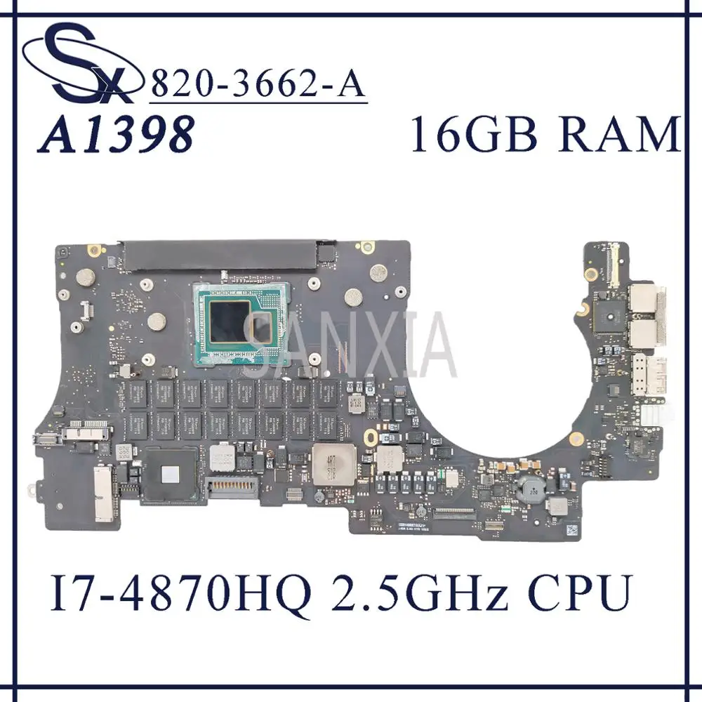 KEFU 820 3662 A материнская плата для ноутбука Apple Macbook Retina A1398 оригинальная 16GB RAM I7 4870HQ 2 5