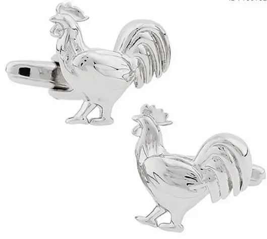 IGame петух запонки медный серебристого цвета Материал Новинка курица дизайн