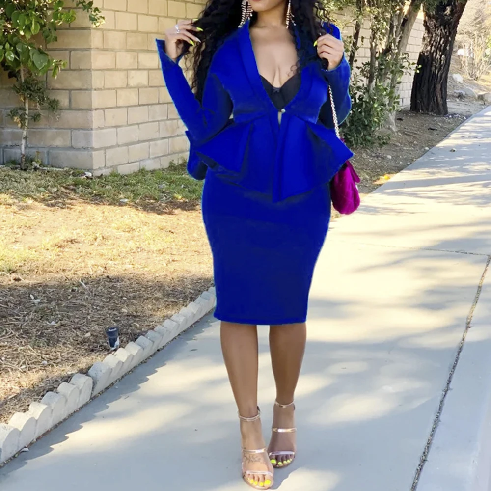 Сексуальный офисный Женский комплект из двух предметов осенний костюм с V