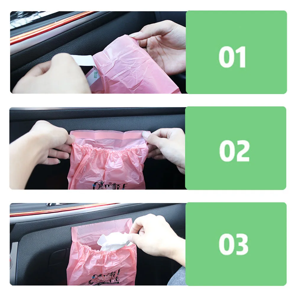 3 шт. одноразовая самоклеющаяся пластина для автомобиля мешок мусора мусорное