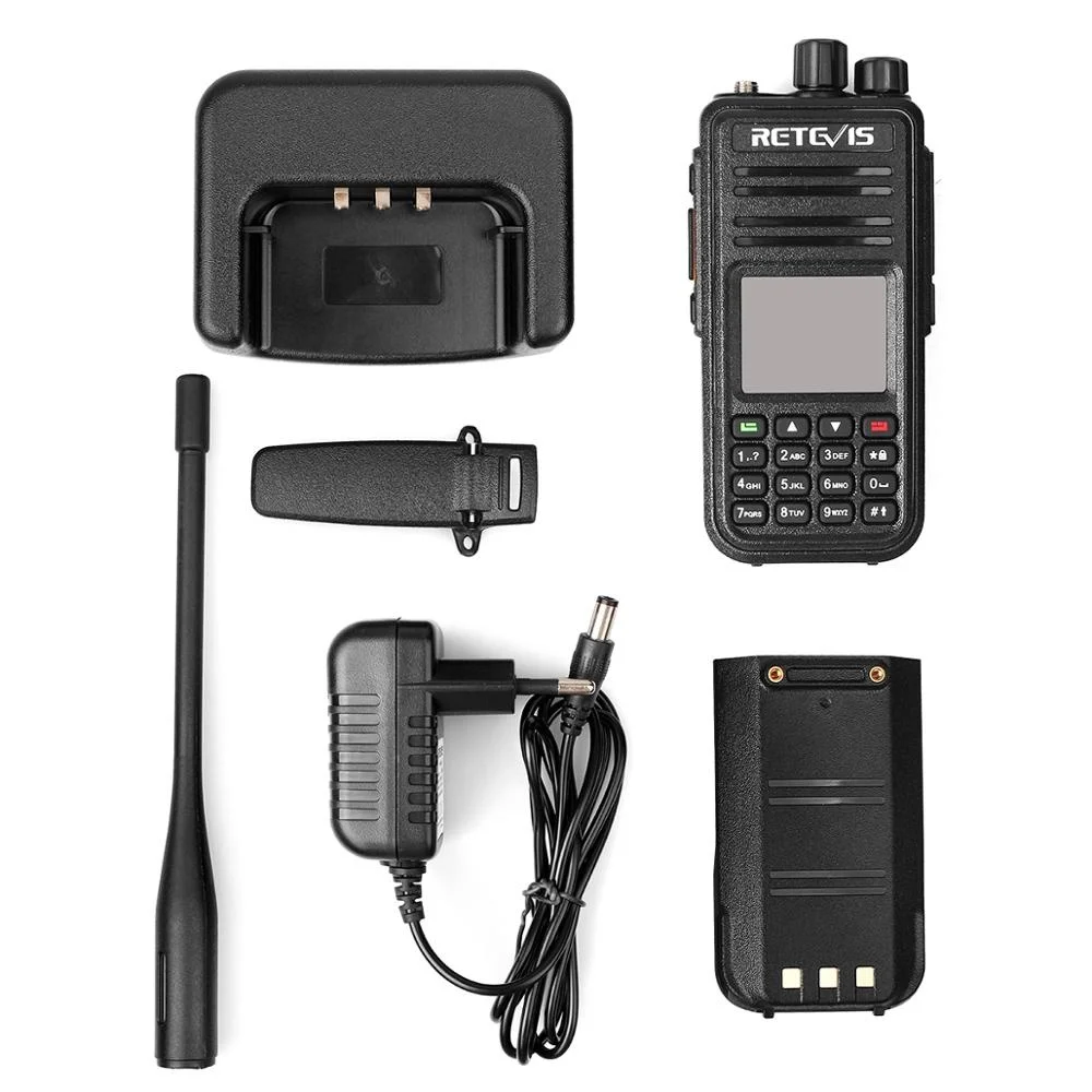 

Retevis RT3S DMR Digital Walkie Talkie Ham Radio Stations Amateur VHF UHF Dual Band VFO GPS APRS Dual Time Slot Promiscuous 5W