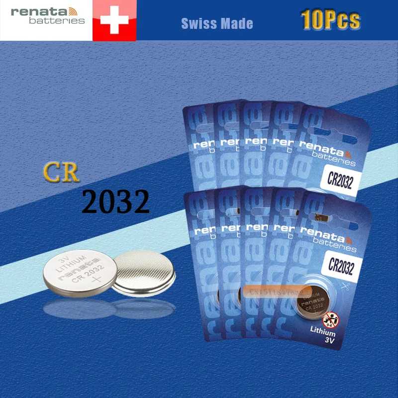 RENATA 10 шт./лот CR2032 2032 3V высокопроизводительные кнопочные батареи