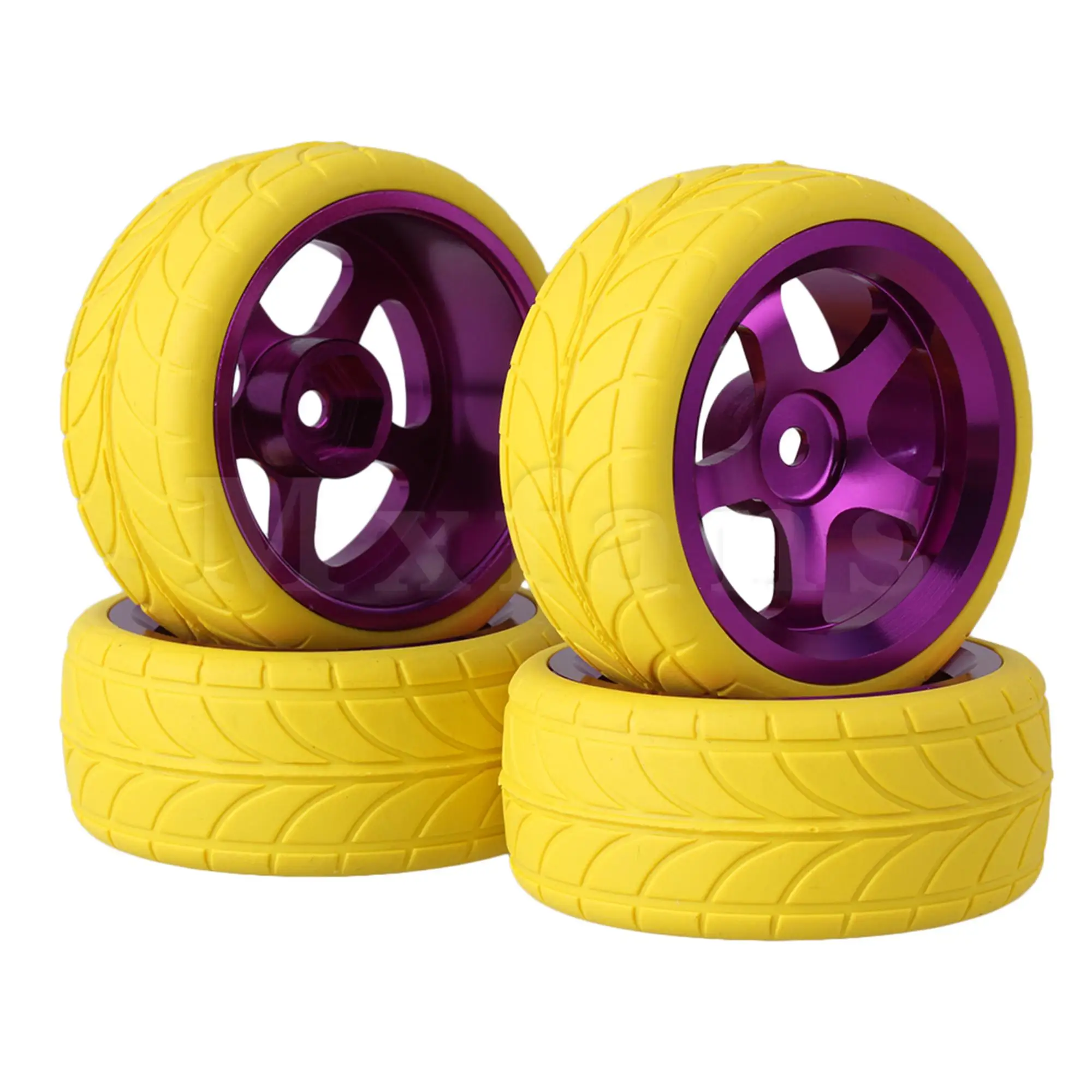 

Колесные диски и желтые резиновые колесные шины RC1:10 из алюминиевого сплава, 4 шт.