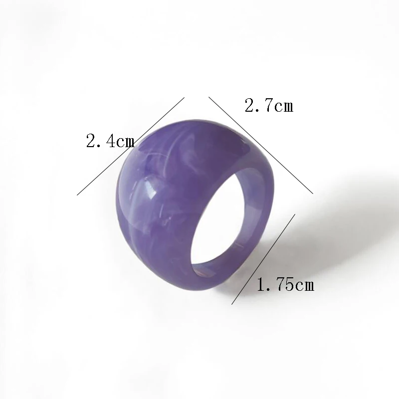

Trendy Colourful Transparent Resin Acrylic Ring For Women Korean Creative Geometric Square Round Irregular Rings Jewelry