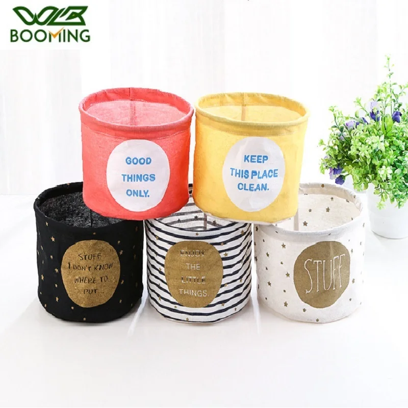 WBBOOMING семейная настольная корзина для хранения из хлопка и льна мелочей складная