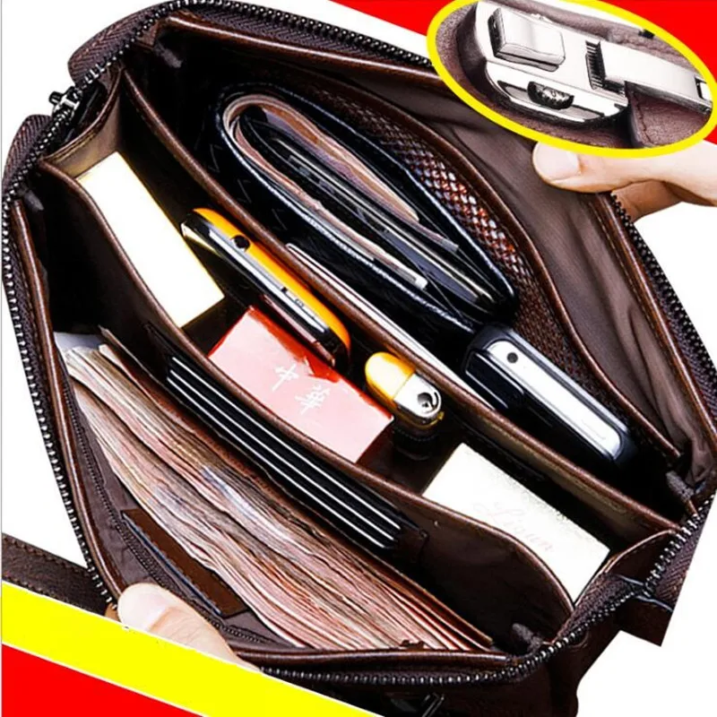 Мужские сумки с паролем 2020 Длинный кошелек из натуральной кожи повседневный