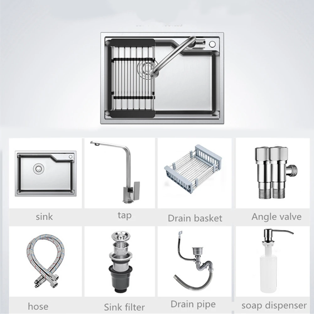 Толщина кухонная раковина из нержавеющей стали над счетчиком щеткой с одной