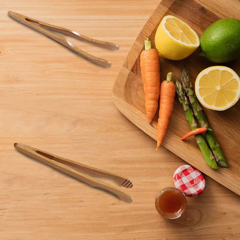 Высокое качество CreativeBamboo деревянная еда тост щипцы тостер бекон сахар лед чай