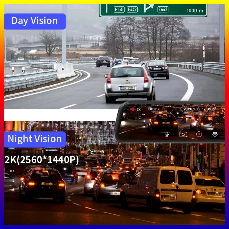 Рекордер для камеры с двумя объективами 12 дюймов | Автомобили и мотоциклы