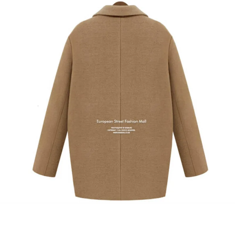 Manteau femme Европейский Осень Зима Женское негабаритное стеганое шерстяное пальто простая Верхняя одежда casaco feminino пальто