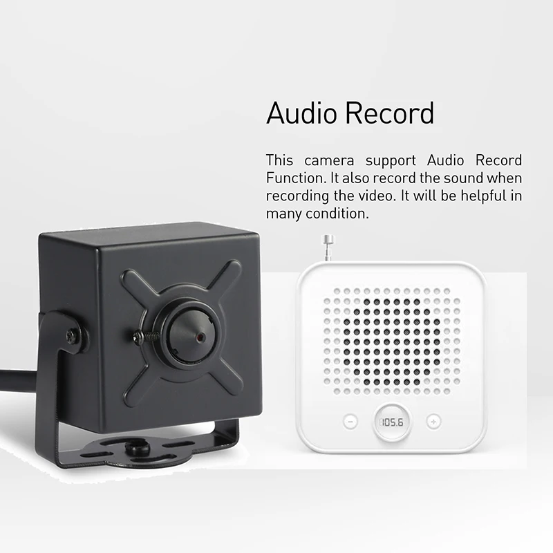 POE HD 3MP H.265 аудио мини IP-камера 1296P / 1080P 3 7 мм объектив для помещения безопасности