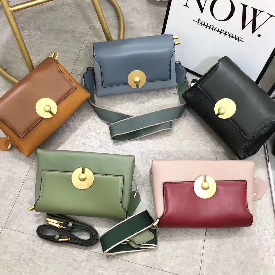 

free shipping 2020 the new style many color genuine cow leather women one shoulder bag crossbody bag 20cm 5 color