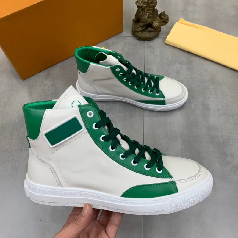 

Кроссовки мужские из натуральной кожи, высокие кеды, повседневная обувь на плоской подошве, для спорта на открытом воздухе, дизайнерская Бр...