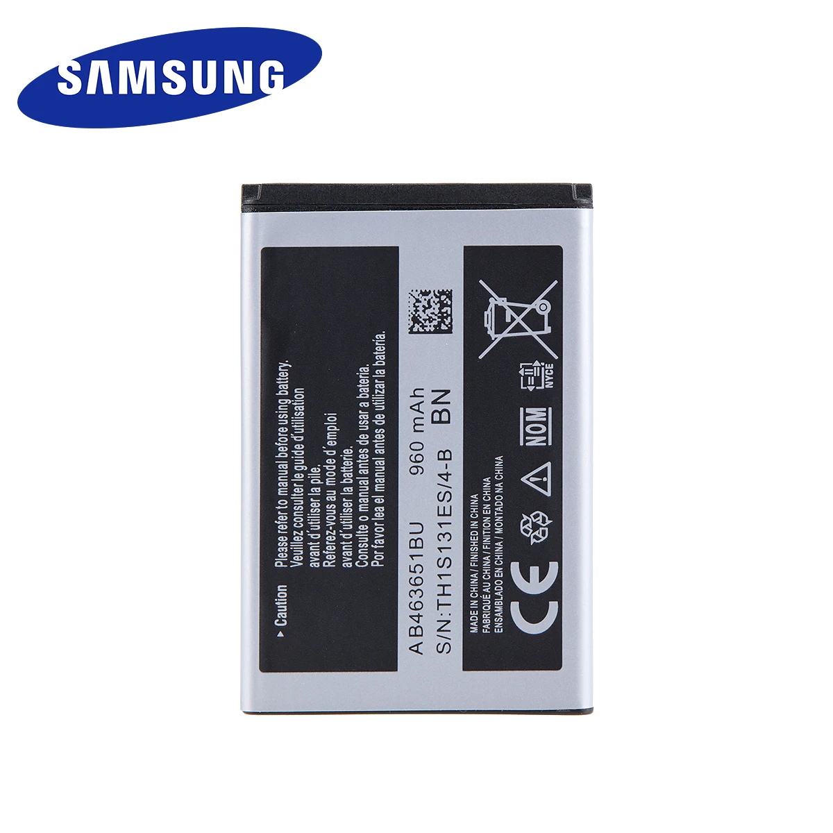 Оригинальный аккумулятор SAMSUNG AB463651BU для Samsung S5620i S5630C S5560C W559 J808 F339 S5296 C3322 L708E C3370