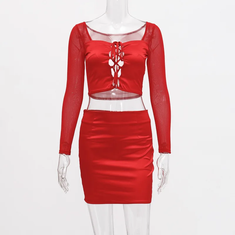 ANJAMANOR пикантная обувь для ночного клуба из двух частей комплект с сеткой кроп топ