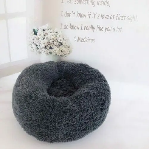 Dark Grey Съемный моющийся питомник, гнездо для питомцев, лохматый круглый теплый плюшевый мягкий внутренний Кот, собака, кровати, щенок, подушка, портативный коврик, товары для кошек - Цвет: Dark Grey