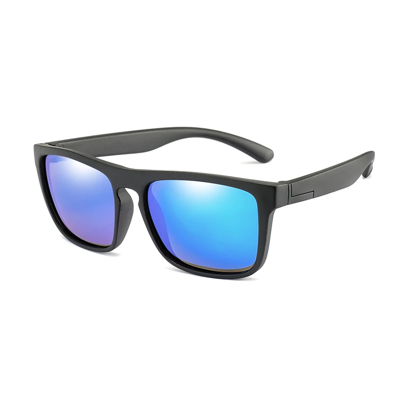 black blue Longkeperer новые детские силиканые солнцезащитные очки мягкого действия поляризационные квадратные для мальчиков и девочек Брендовые очки для младенцев UV400 защита от повреждений солнцезащитные очки - Цвет линз: black blue