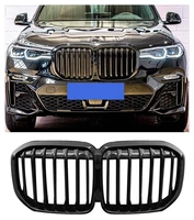 fits for bmw x7 g07 2019 2020 high quality abs black carbon fiber mesh grille trim racing grills