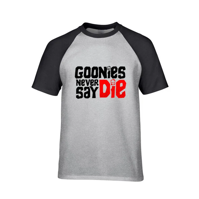 Забавные мужские футболки с коротким рукавом и буквенным принтом Goonies Never Say Die