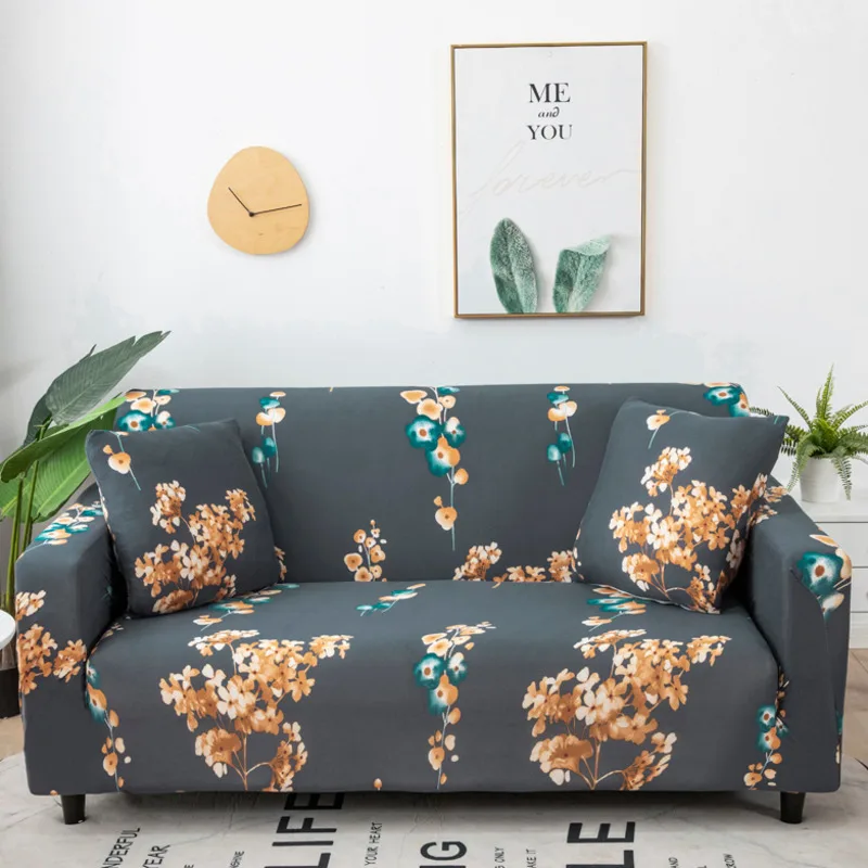 Чехол для дивана L образной формы с пасторальным принтом эластичный чехол