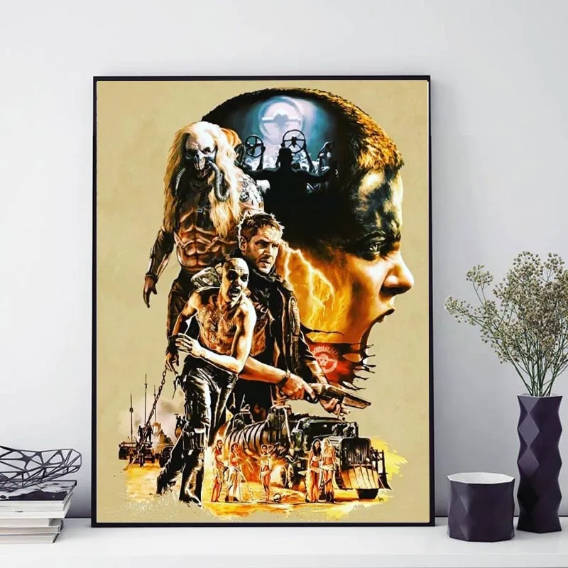 Mad Maxes Дорога ярости Смешные обои винтажное Искусство Холст Плакат Картина