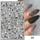 1 шт., 3D-наклейки для ногтей с черными бабочками