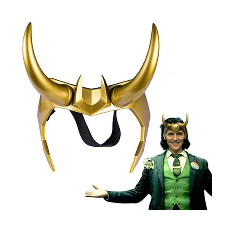 Шлем для косплея супергероя Локи ПВХ головной убор Бога зла Хэллоуина вечеринки