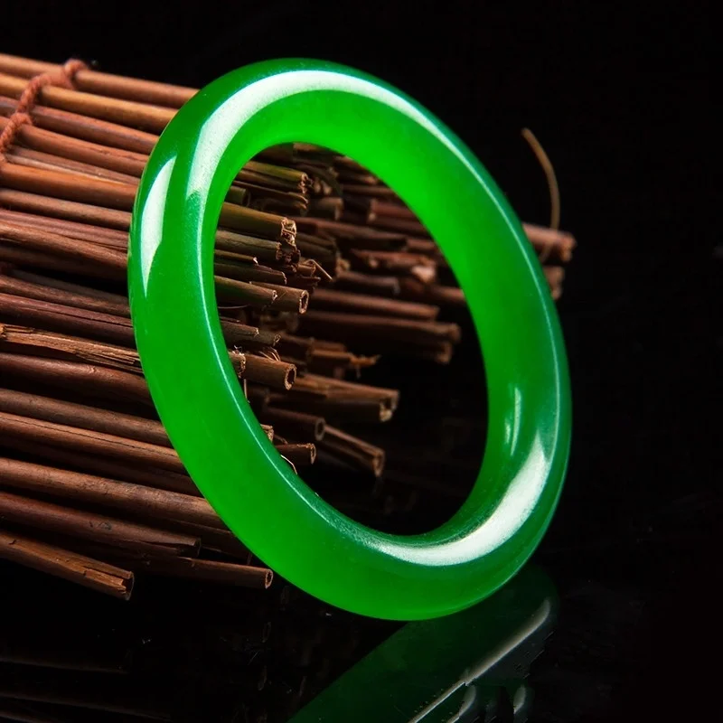 Подлинный Браслет из натурального зеленого нефрита очаровательные украшения