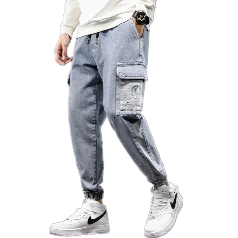 

8XL размера плюс Мужская мода джинсовые штаны-шаровары, новые осенние мужские уличная Свободные повседневные Хип-хоп Стиль уличные джинсовы...