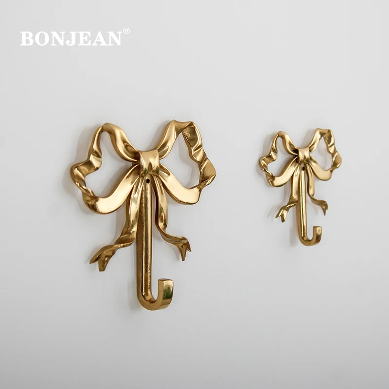 Крючки для халата S30 Bonjean креативные ретро-Крючки из твердой латуни с бантом в