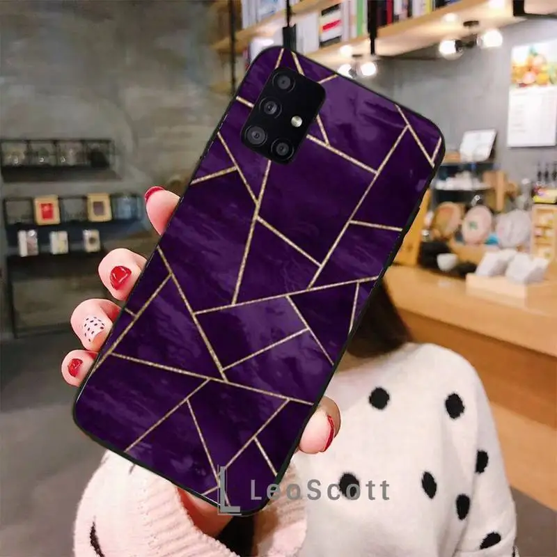 

High-end marble geometric pattern Phone Case For Samsung A50 A51 A71 A20E A20S S10 S20 S21 S30 Plus ultra 5G M11
