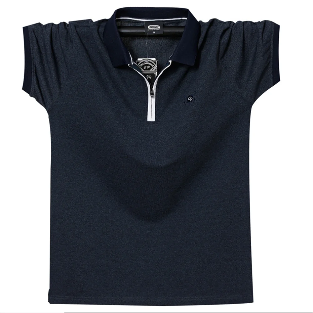 

DAILOU Men Regular-fit Cotton Polo Shirt 2021 Summer New Men's Business Casual Half Zipper Breathable Polo Shirt Plus Size M-6XL