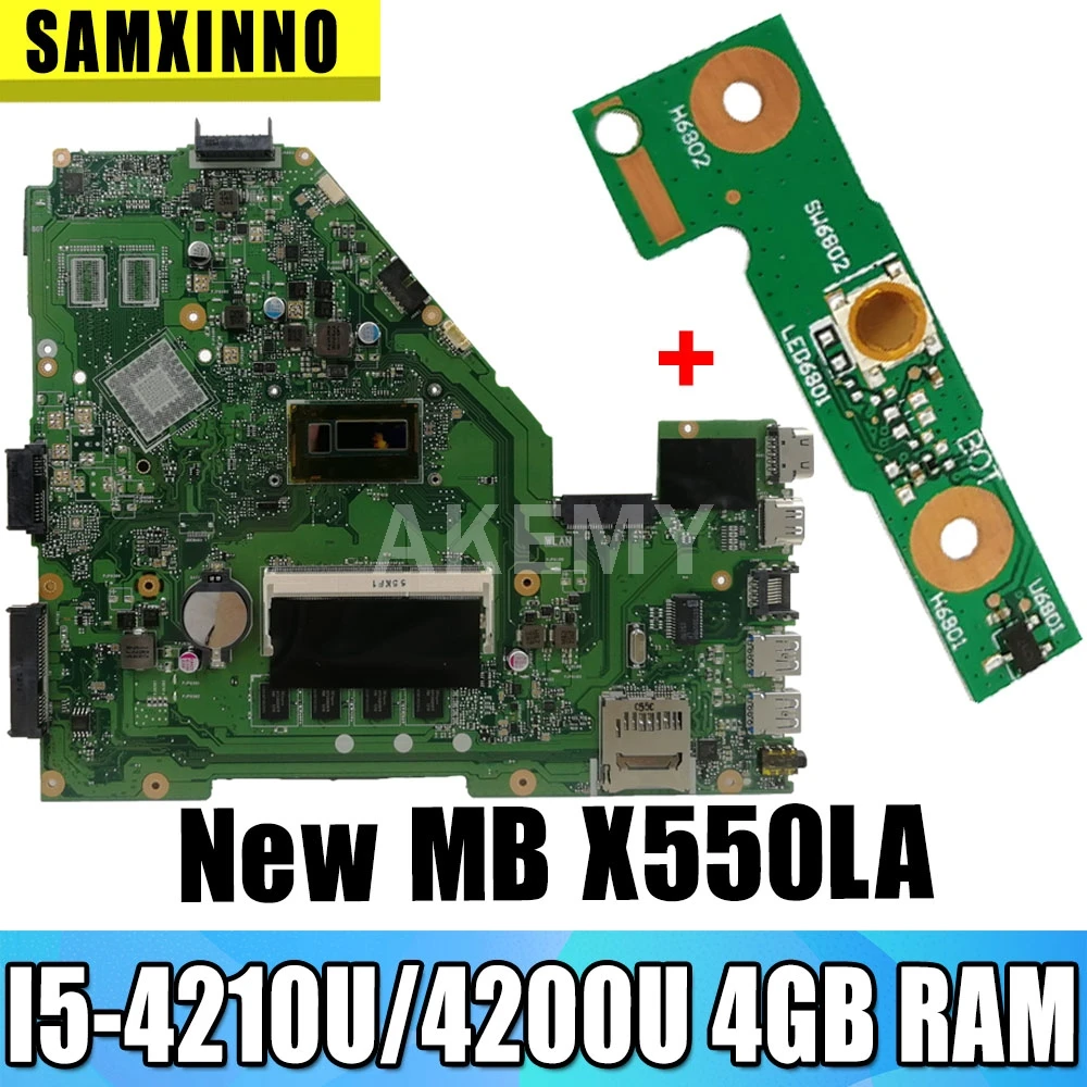 Akemy X550LA материнская плата для For Asus A550L X550LD R510L X550LC X550L X550LB ноутбука I5 4210U/4200U 4 Гб