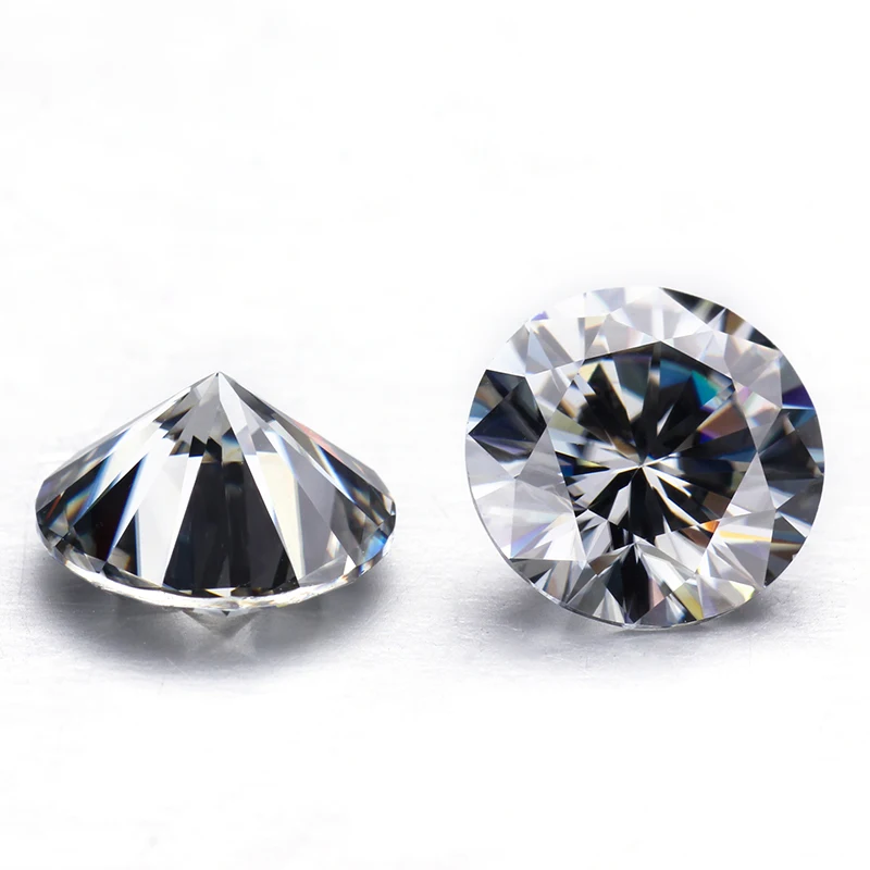 Красивый серый Муассанит Starsgem 2 карата Круглый бриллиантовый вырез 8 мм свободный