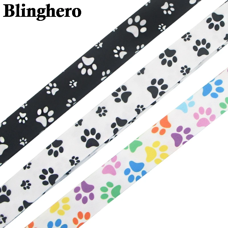 JF0080 Cute Black Cat Lanyard Dog Paw Neck Strap for key ID Card Cell Phone Straps Badge Holder DIY Hanging Rope Accessories | Мобильные