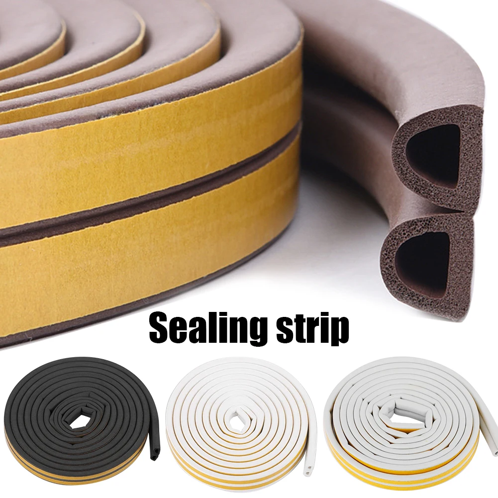 

5 Meters Self-adhesive Rubber Seal Anti-Collision Sealing Sound Insulation Strip Foam Sticky Tape Door Window Draught Excluder