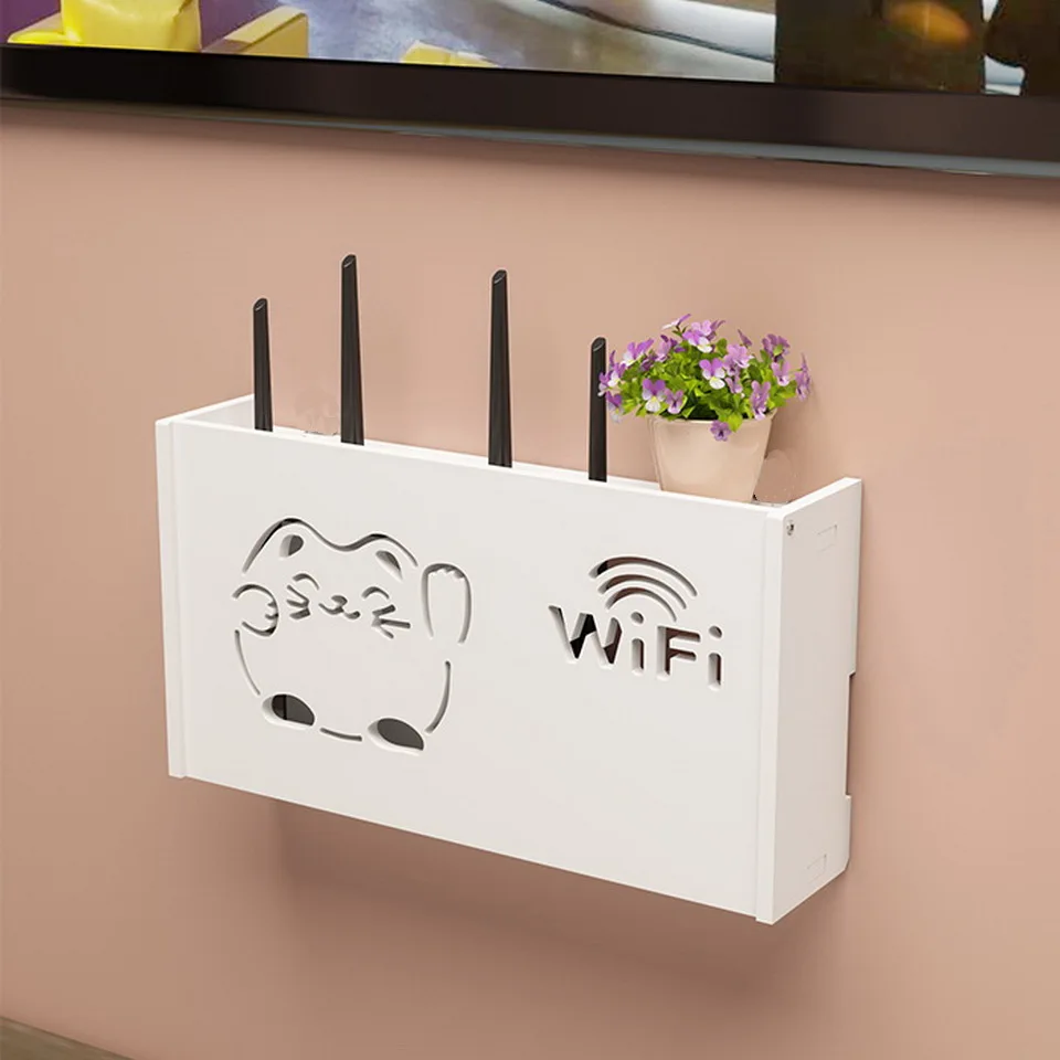 Скидка Беспроводной Wi-Fi роутер, коробка для хранения, ПВХ панель, полка, настенная подвеска, органайзер для хранения кабеля, домашний декор, огнезащ...