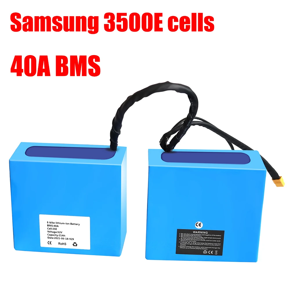 

Сумка для аккумулятора электровелосипеда Samsung 18650, 52 в, 21 А · ч, 48 В, 20 в, 21 А · ч, для двигателя 1500 Вт