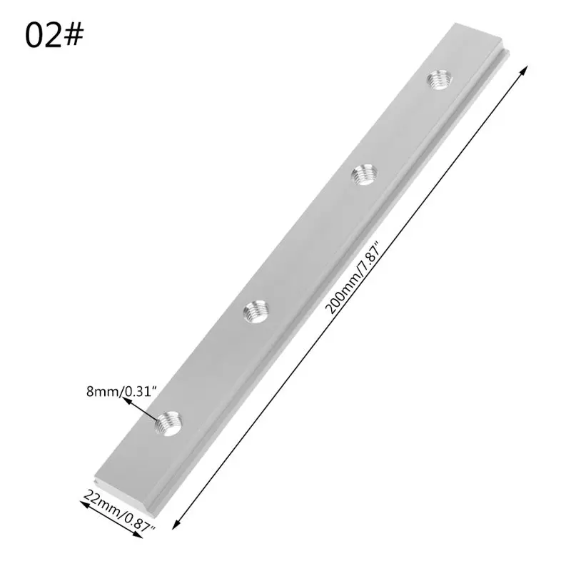 

M6 M8 200mm Slide Slab T Track Slot For T-slot Miter Track Fixture Slot Router Table Woodworking Tools