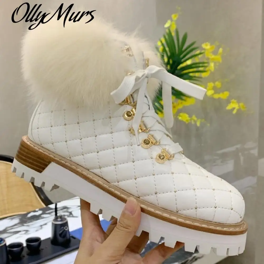 

Женские зимние короткие ботинки на меху, со шнуровкой