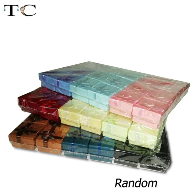 48pcs Random 48 шт./лот, разные подарочные коробки для ювелирных изделий, 4*4*3 см, разные цвета, коробка для колец, маленькие подарочные коробки - Цвет: 48pcs Random