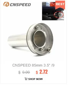CNSPEED Универсальный 2,25 ''дюймовый 57 мм автомобильный глушитель из нержавеющей хрома YC100703