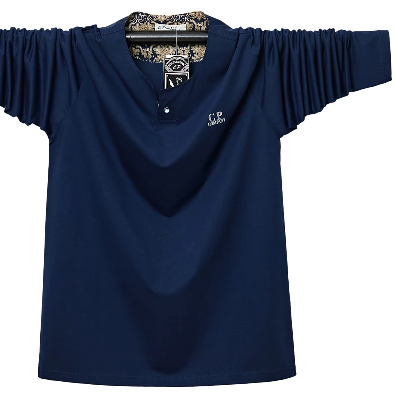 

2021 Футболка мужская осень 95% хлопок свободная Мужская футболка с круглым вырезом и длинным рукавом Топ мужские мягкие приталенные футболки ...