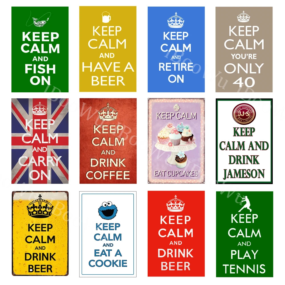 Пивной металлический жестяной плакат Keep Calm and Drink в виде рыбы на обед бара паба