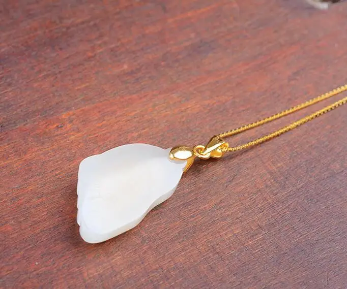 Отличный Золотой инкрустированный нефритовый нефрит золотыми ногами кулон