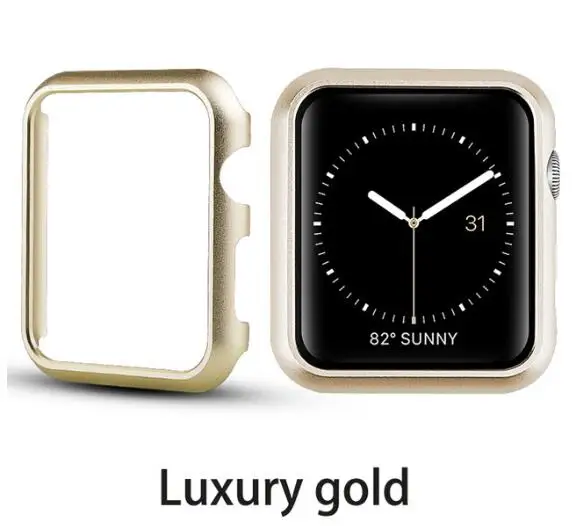 Gold Egeedigi металлическая рамка защитный чехол для Apple Watch 5 4 3 2 1 серия бампер алюминиевый сплав чехол для 38 мм 40 мм 42 мм 44 мм оболочка - Цвет: Gold