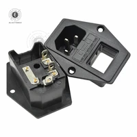screw fixed copper core socket ac 250v 10a power cord inlet socket power adapter with fuse rocker switch